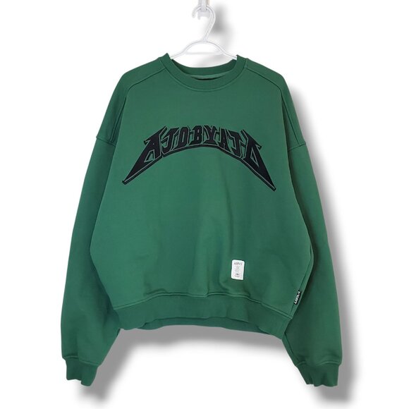 Ajobyajo Ajolica Spellout Crewneck Sweatshirt Green Size XL - Picture 1 of 6